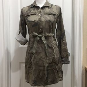 Japna Camo Print Shirt Dress